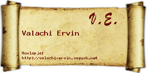 Valachi Ervin névjegykártya